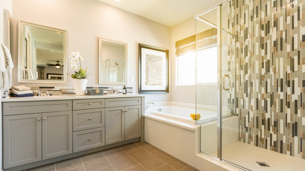 modern master bathroom