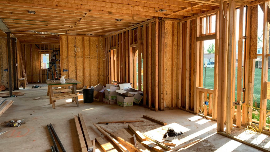 interior of a house under construction