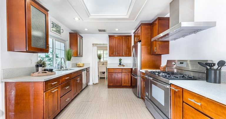 A bright, spacious residential kitchen
