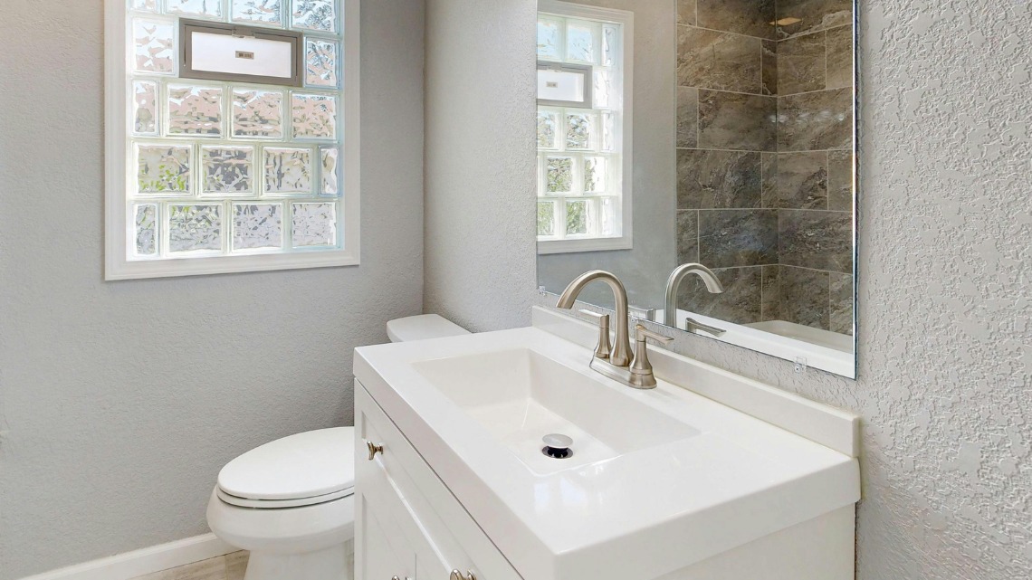 modern gray bathroom