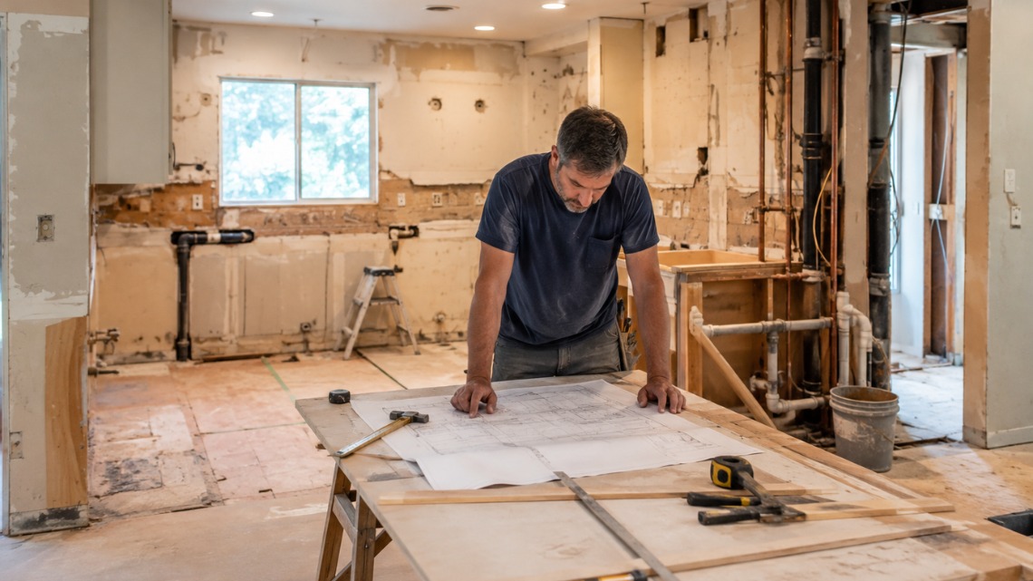 kitchen mid-renovation