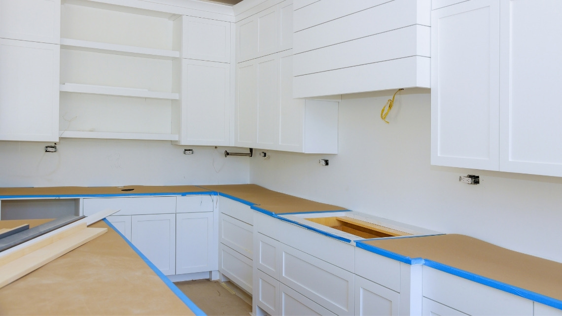 kitchen renovation in progress